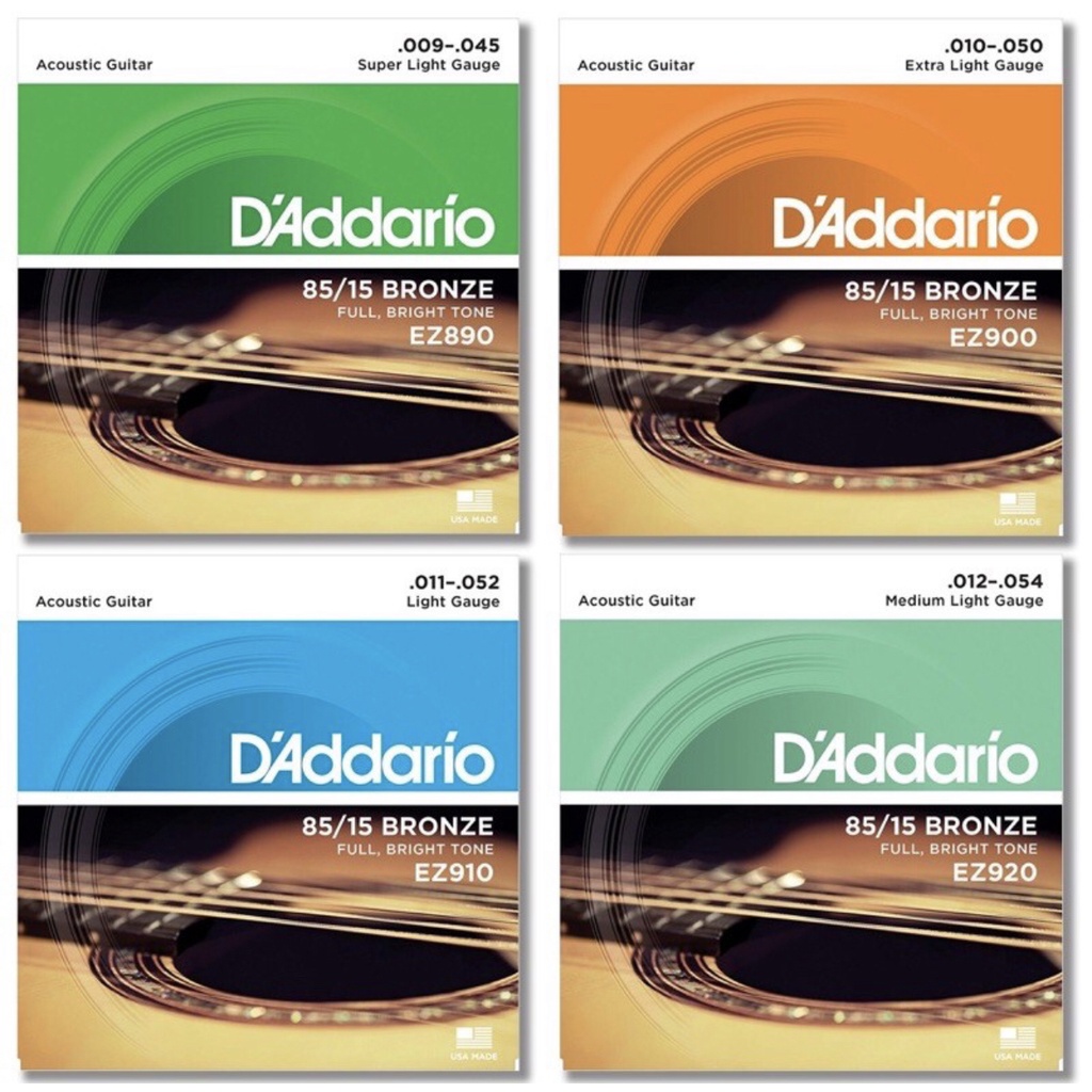 [1 Bộ Có 6 Dòng] Dây Đàn Guitar Acoustic Daddario 85 / 15 Mô Hình EZ890 EZ900 EZ910 EZ920 Giao Hàng 