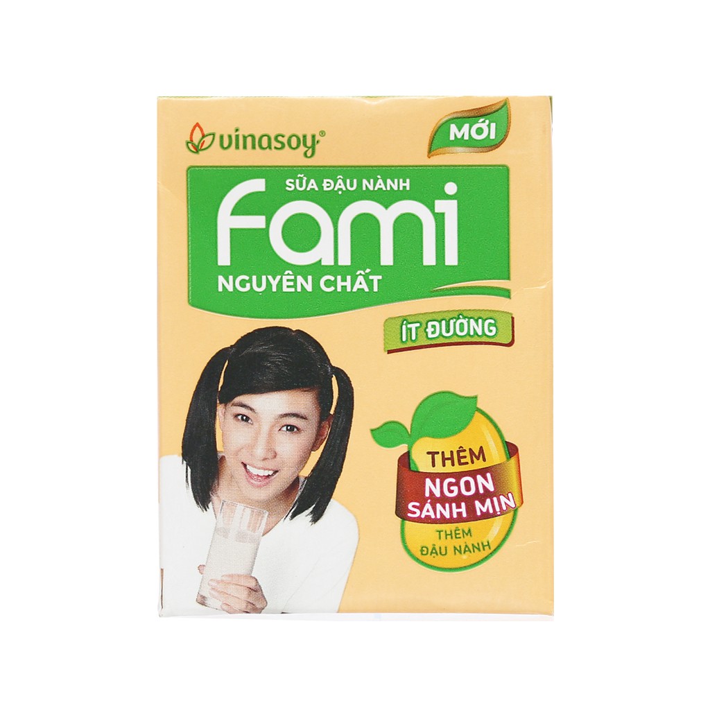 4 hộp sữa đậu nành nguyên chất ít đường Fami 200ml