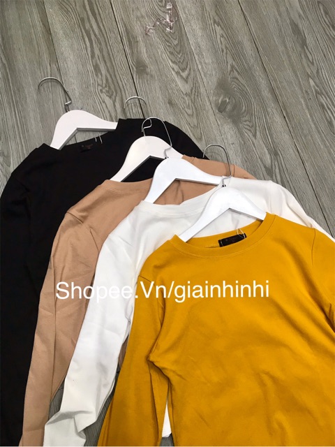 Áo thun xin xin dài tay, Áo crop trơn dài tay chất bo zip dãn mạnh XX806 - NhiNhi Shop