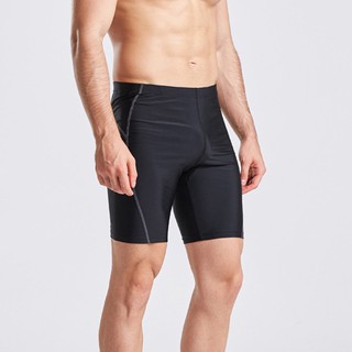 Quần bơi nam lửng form dài trên gối màu đen đơn giản, đồ bơi nam boxer QBL022