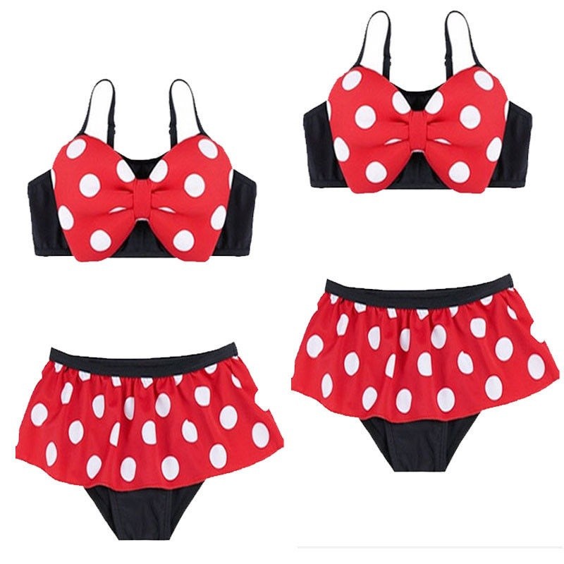 Bộ Đồ Bơi Bikini In Hình Chuột Minnie Cho Bé Gái 0-5 Tuổi