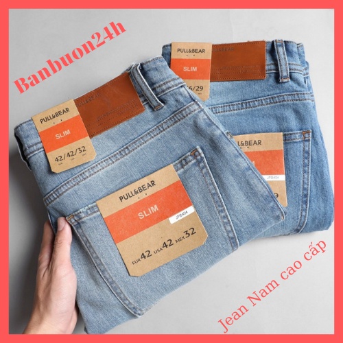 Quần Jean Nam-Quần bò Cao Cấp Mã JBP509 Form Slim Fit Màu Xanh Bạc Nam Tính, co giãn, hợp thời trang