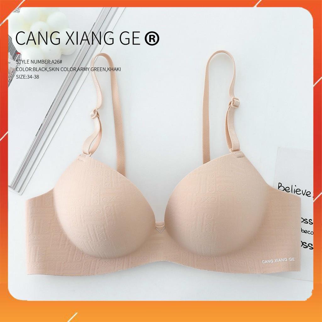 [Hàng mới về] Áo ngực su đúc, Áo lót nữ không gọng nâng ngực, đệm mút 3cm, họa tiết CXG chìm, Mã A5689