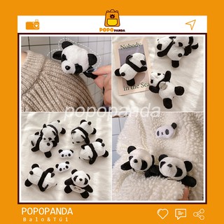 Khuy cài balo bằng bông siêu xinh hình gấu trúc panda dễ thương vô đối Popopanda