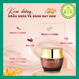 Kem dưỡng trắng da ngừa nám sạm tàn nhang chính hãng Hàn Quốc, The Nature Book Mesla Cream, kem nám Hàn Quốc