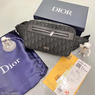 Túi đeo chéo Dior - Túi đeo chéo nam vải kết phối da siêu bền hàng FULLBOX