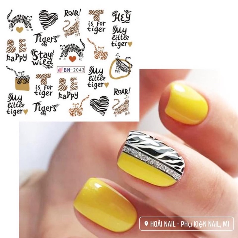Sticker nước tấm to hổ báo