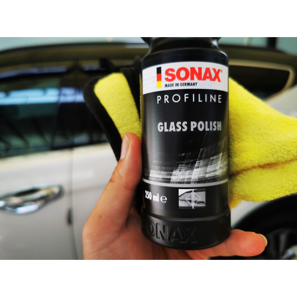 Dung Dịch Đánh Bóng Xóa Xước, Tẩy Ố Kính Sonax ProfiLine Glass Polish 273141 250ml Tặng Khăn (Dùng Máy)