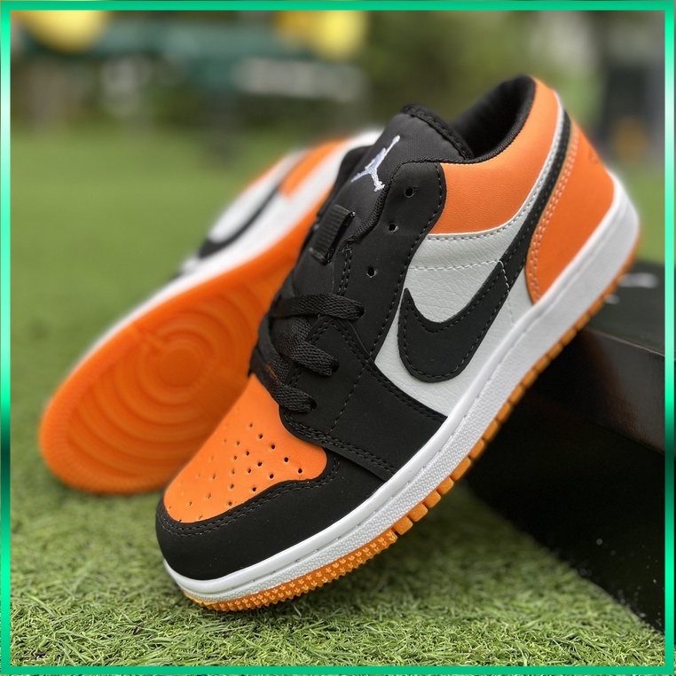 Giày Thể Thao Nam Nữ Sneaker 𝗝𝗼𝗿𝗱𝗮𝗻 Thấp Cổ Màu Cam Đen Cổ Thấp Full Box