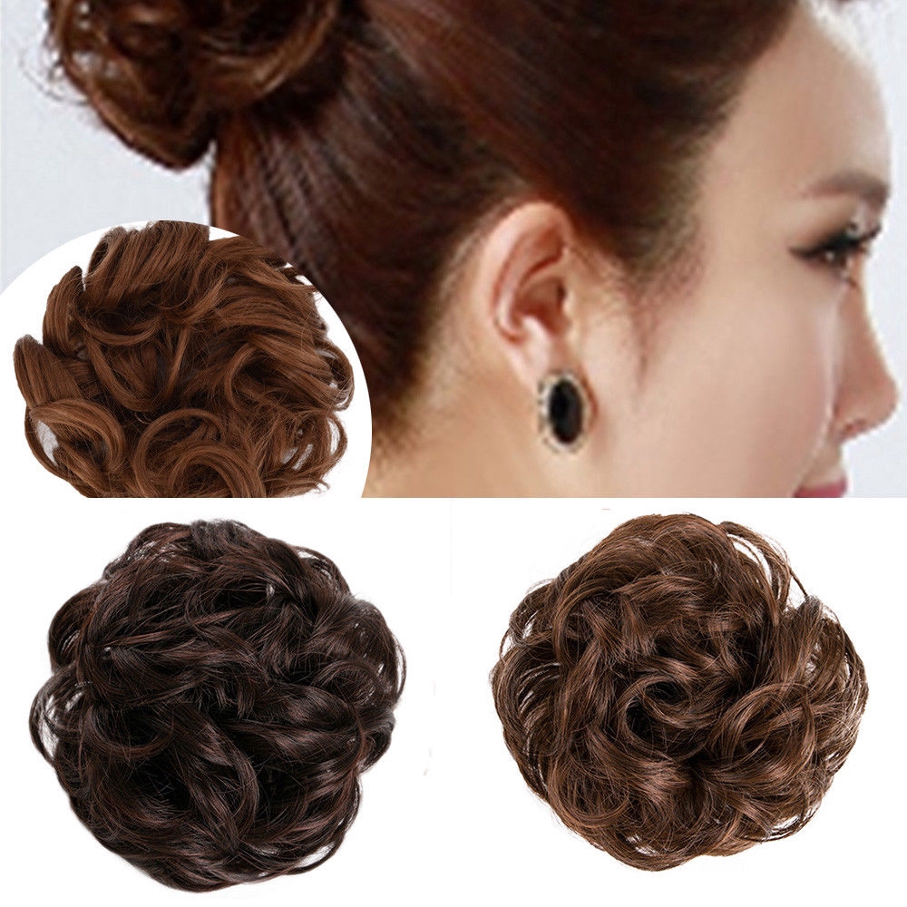 Búi tóc xoăn giả làm dày tóc chất lượng cao