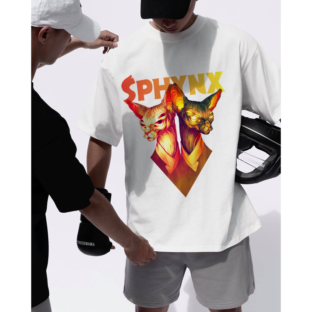 Áo phông Nữ Nam tay lỡ Áo thun Unisex tay lỡ form rộng nam nữ HELLO Sphynx [Balo] _Ap25 | BigBuy360 - bigbuy360.vn