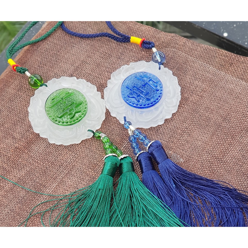 Khánh Treo Xe Ô Tô Đá Ngọc Tự Nhiên Khắc Chữ Bình An