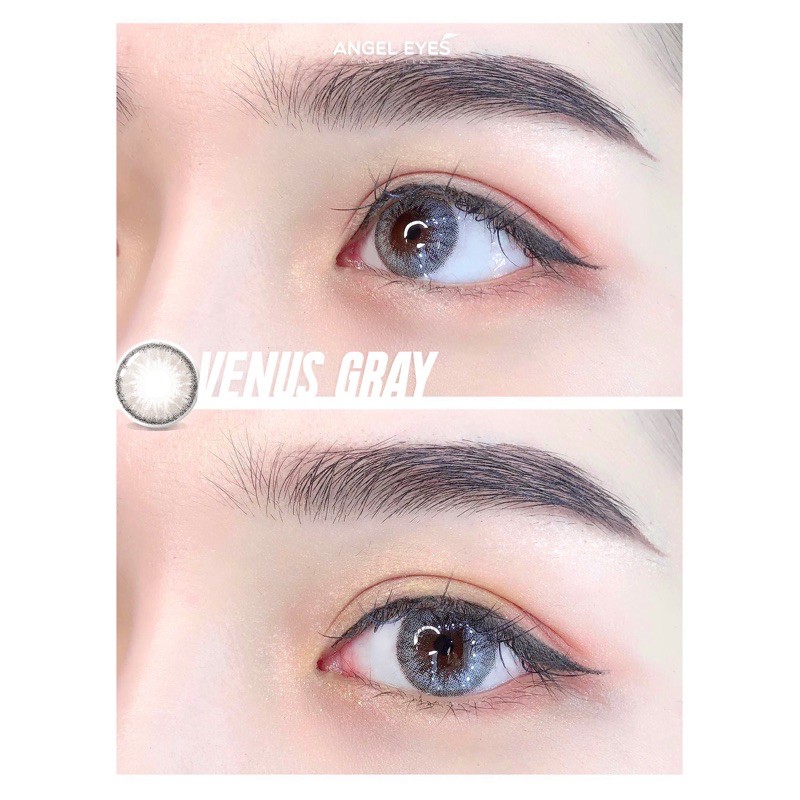 [BÁN CHẠY] Lens xám tây Angel Eyes VENUS -  Kính áp tròng xám tây Silicone Hydrogel 24H - Đường kính 14.2 - Không độ