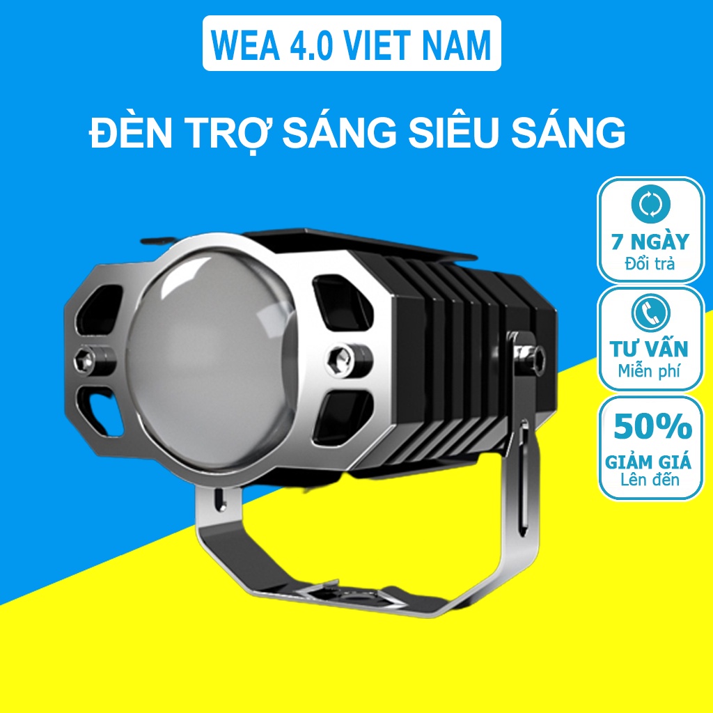 Đèn Pha Led Chiếu Gần, Xa Siêu Sáng Wea 4.0 Viet Nam - Điều Chỉnh Được Tầm Chiếu Sáng Xa Hoặc Gần,Chống Nước