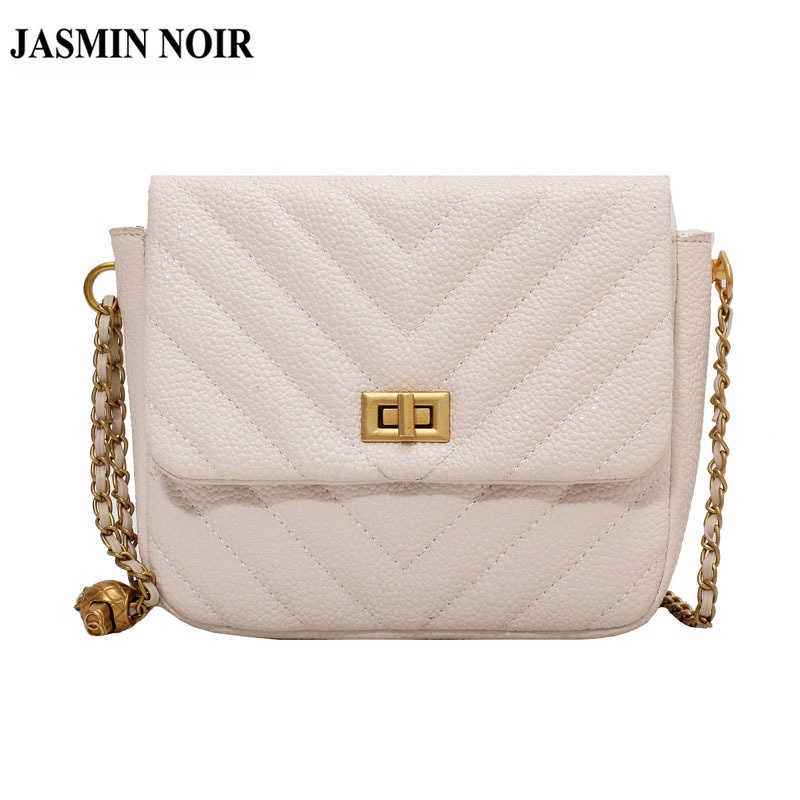 Túi Đeo JASMIN NOIR Vai Dáng Vuông Nhỏ In Họa Tiết Hoa Phối Khóa Thời Trang Cho Nữ