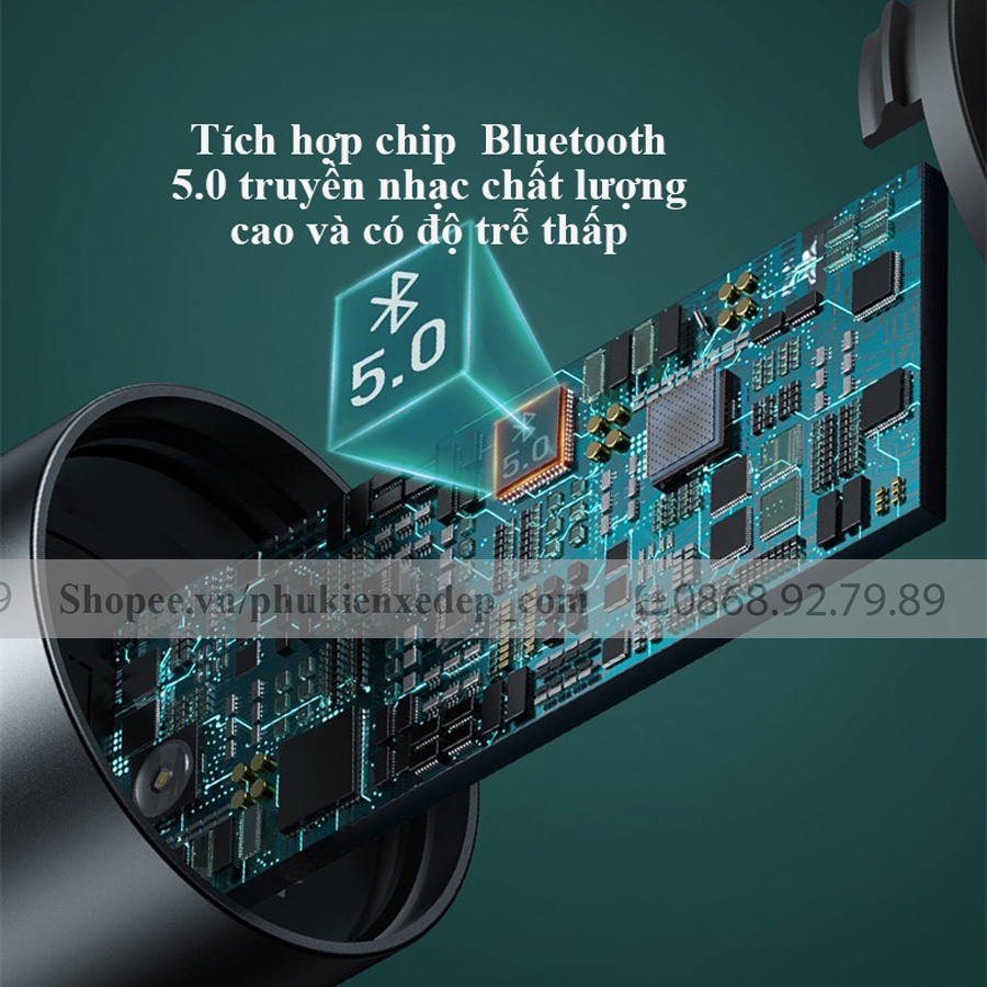 Tẩu sạc ô tô ⚡FREESHIP⚡ Baseus phát nhạc MP3 Bluetooth tích hợp 2 cổng sạc nhanh công suất 18W bảo hành 12 tháng