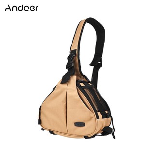 Andoer K1 Triangle DSLR Camera Bag Cross Sling Carry Case Shockproof Waterproof with Tripod Holder for Canon Nikon Sony Olympus Pentax