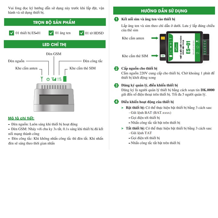 Công tắc điều khiển từ xa qua sim điện thoại Evergreen ES-01