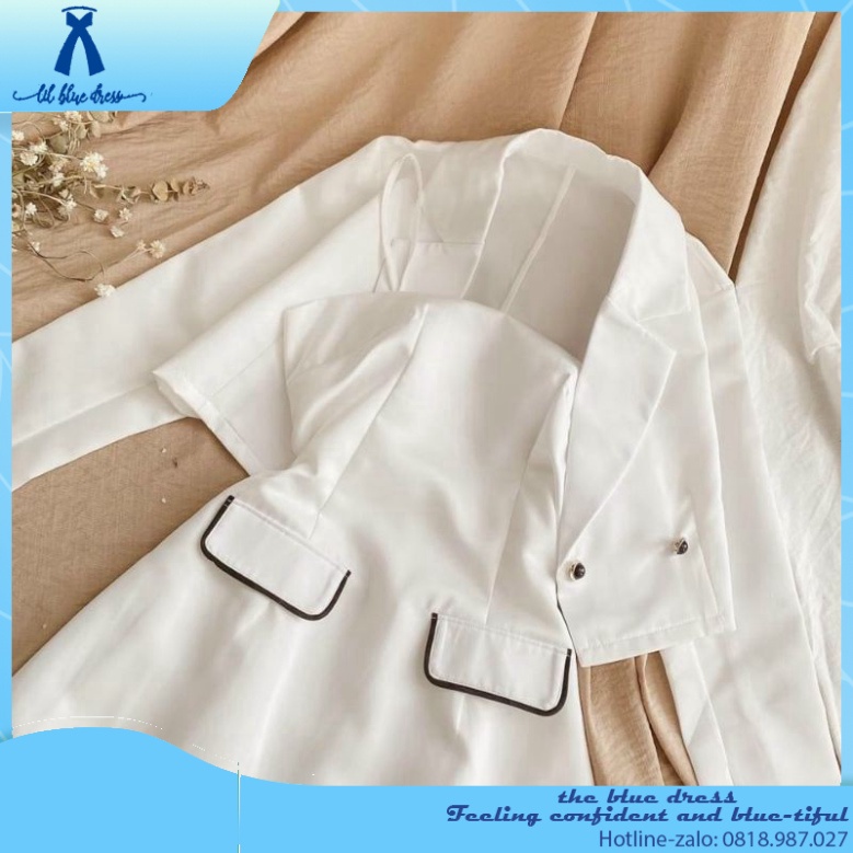✨QUẢNG CHÂU CAO CẤP✨ Set áo vest viền túi kèm váy 🔥FREESHIP🔥 lady xanh bigsize công chúa tiệc cưới giá rẻ đẹp size lớn