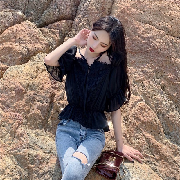 Áo sơ mi nữ trễ vai Emilyshop