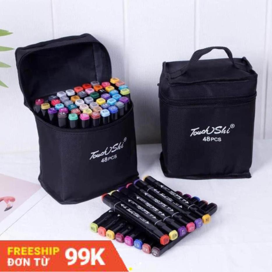 Bút Màu Marker TouchCool Túi Vải Bộ 48 Màu, vẽ anime, chân dung, phong cảnh [ BÚT MÀU 48 CHIẾC ]