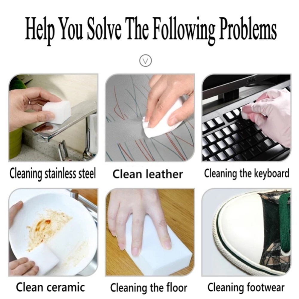 Set 3 Miếng Xốp Trắng Đa Năng 3 Lớp Mềm Cắt Được Dùng Để Vệ Sinh Nhà Bếp/Phòng Tắm