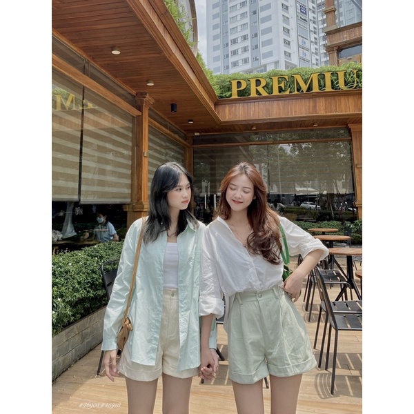 Quần Short vải 1919-lưng thun 1 nút-lật lai