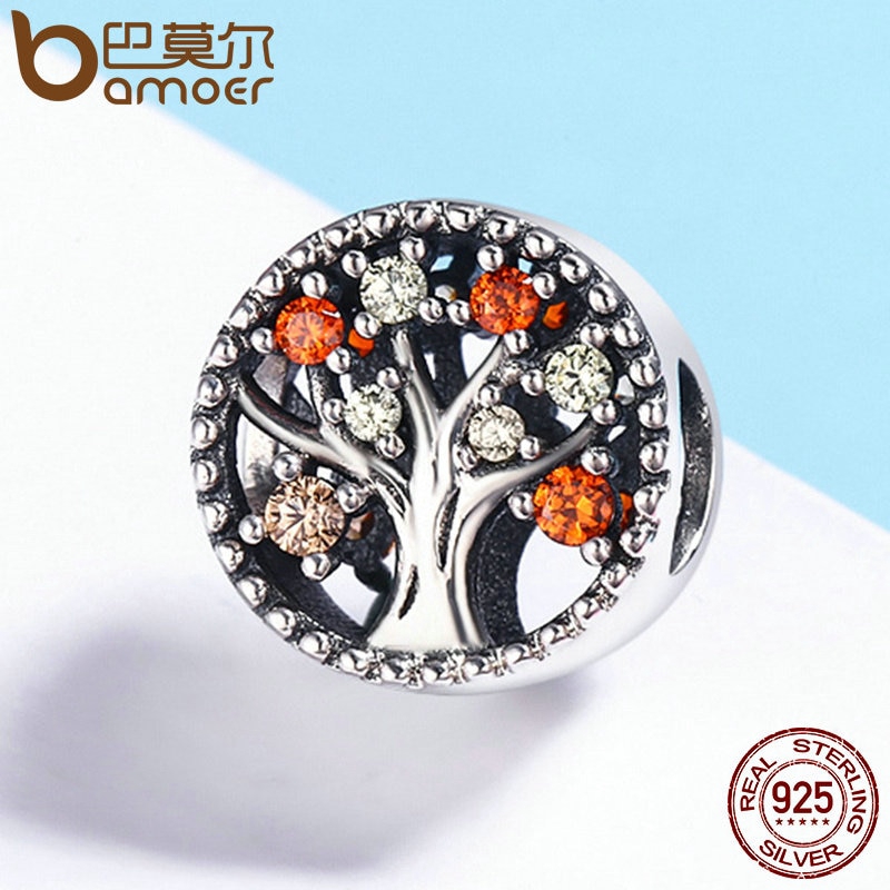 Phụ Kiện Trang Sức Bamoer SCC219 Bạc 925 Hình Cây Sự Sống Cho Vòng Đeo Tay