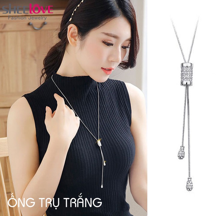 Dây chuyền dài ống tre lấp lánh MYL-OT521