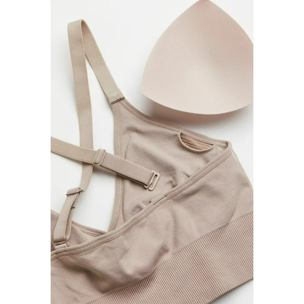 Bra thể thao màu be Medium support 1120585002 HM H&M _ hàng chính hãng Anh