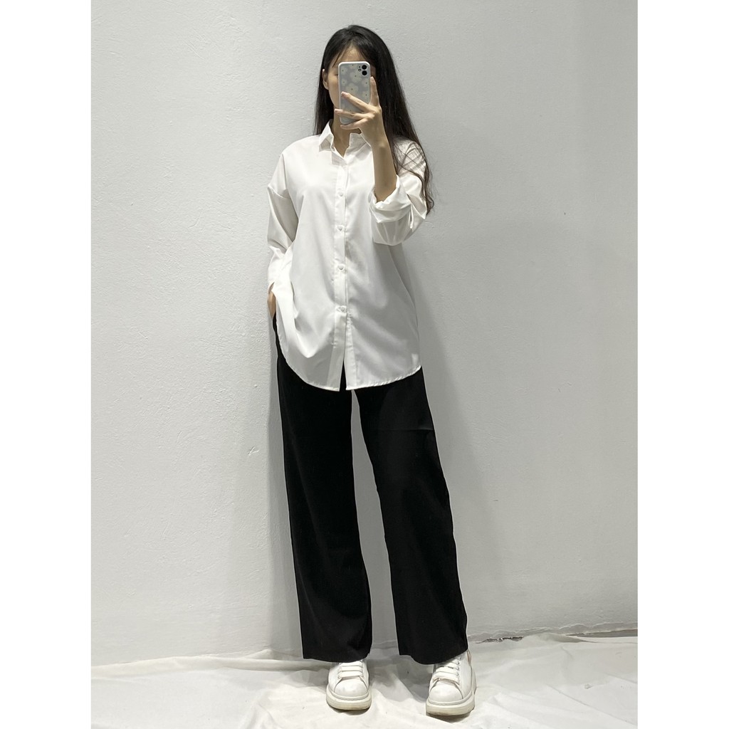 Quần Straight Trousers _Quần Suông Dài vải đen_ufo.thebasic