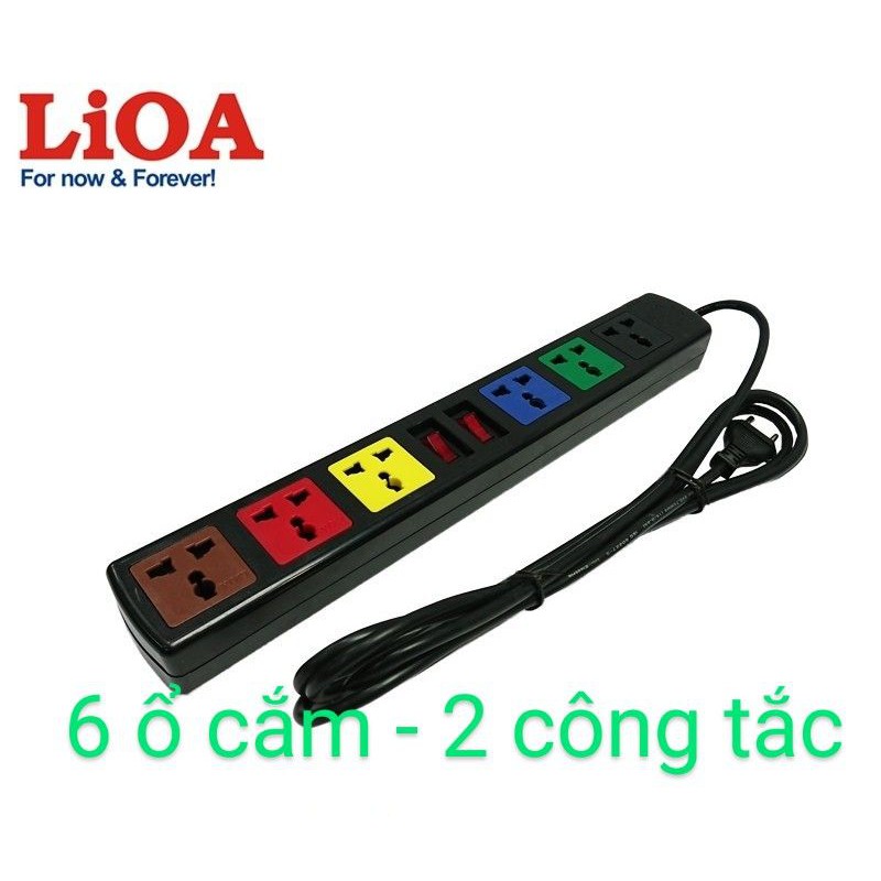 [Ổ ĐA NĂNG] Ổ cắm kéo dài đa năng LIOA - Công suất lớn 6 ổ cắm - 6D32N/6D52N/6D32WN/6D52WN - Chính hãng