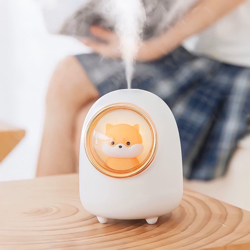 ĐÈN PHUN SƯƠNG KHUẾCH TÁN TINH DẦU THÚ LỒNG KÍNH - Đèn xông tinh dầu có đèn ngủ phong cách Hàn Quốc