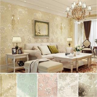 10M giấy dán tường trang trí phòng ngủ, phòng khách họa tiết hoa văn 3D