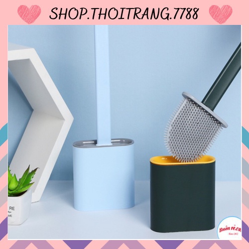 BÁN SỈ❌ Cọ Vệ Sinh Bồn Cầu Bằng Silicon Tiện Dụng Kèm Hộp Đựng 88185