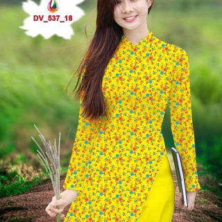 Áo dài hoa nhí mẫu mới
