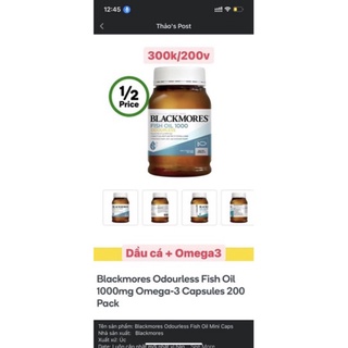 Dầu cá fish oil Blackmores úc