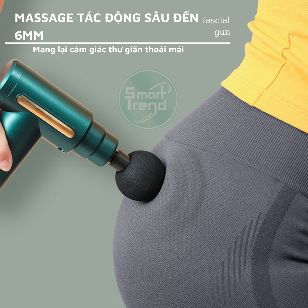 Máy massage cầm tay mini đấm lưng mát xa trị liệu cổ vai gáy 4 đầu 6 chế độ