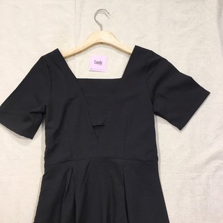 Đầm tay ngắn cột eo basic