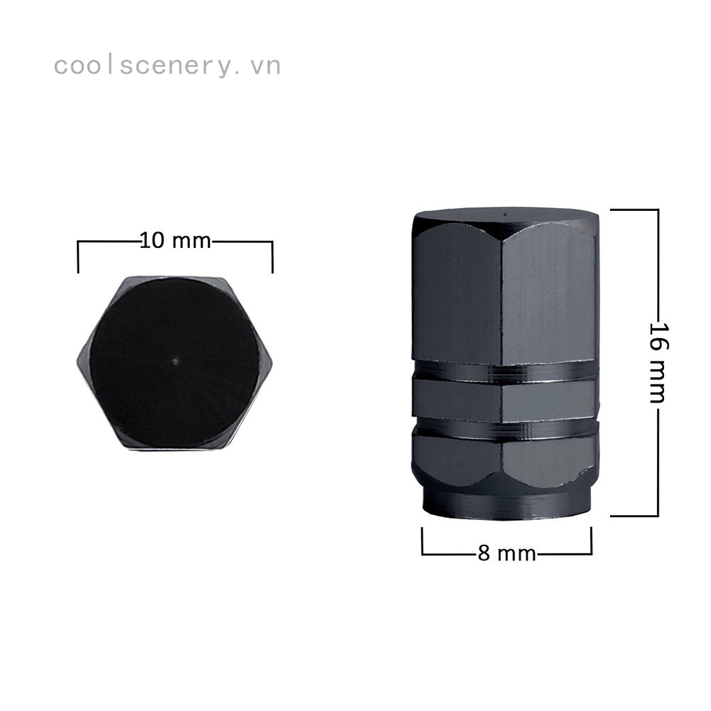 Set 4 nắp van lốp xe hơi bằng nhôm chuyên dụng