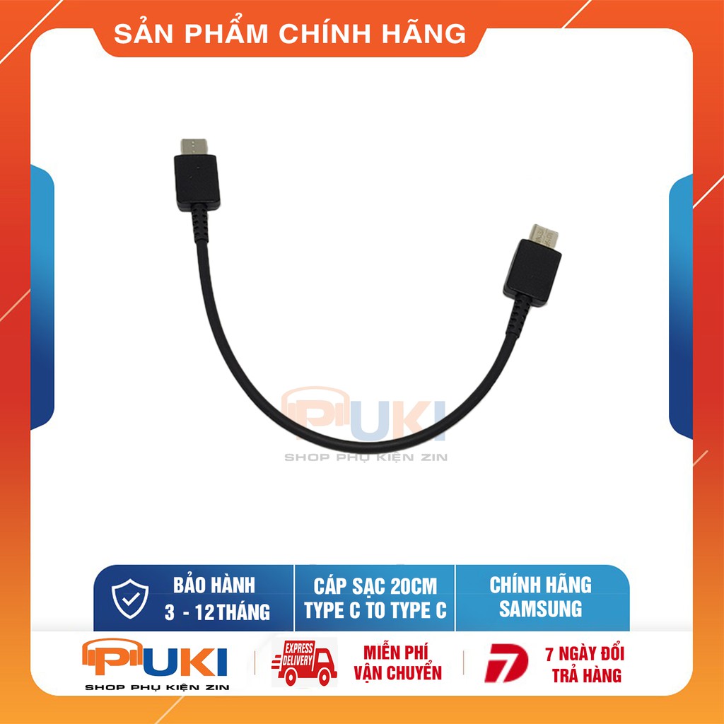 Cáp Sạc Type C To Type C Dài 20cm Sạc Nhanh Chính Hãng Samsung