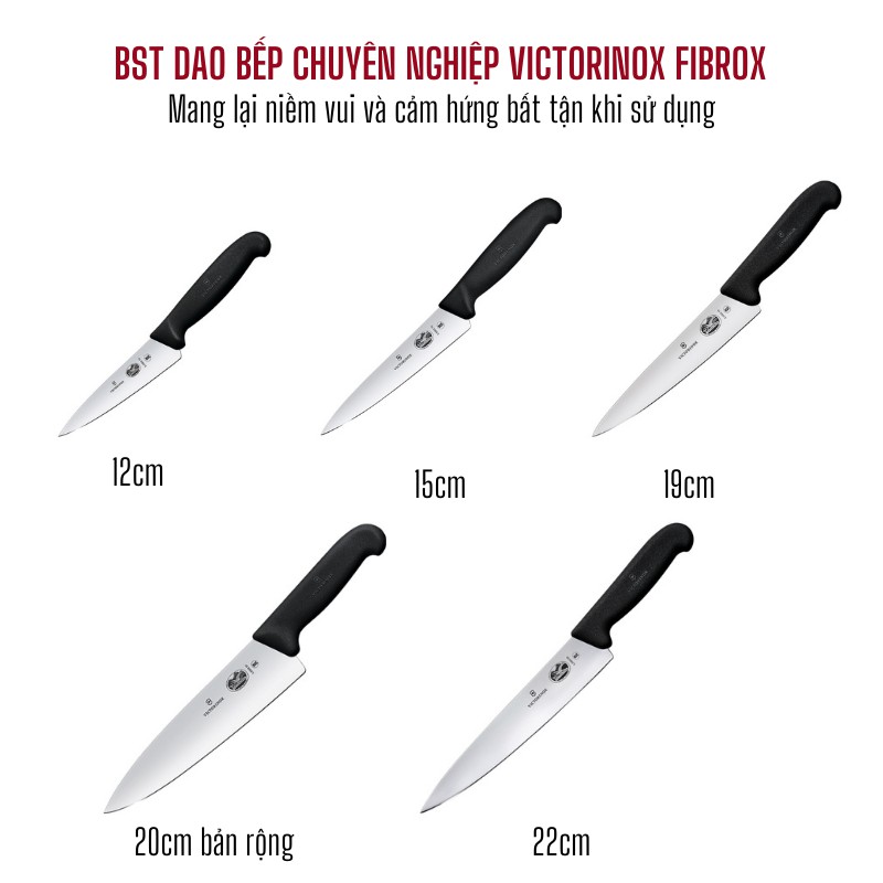 [THỤY SĨ] Dao Bếp Victorinox Fibrox 15cm Cán Nhựa Nhiều Màu - Dòng dao cho bếp chuyên nghiệp siêu sắc