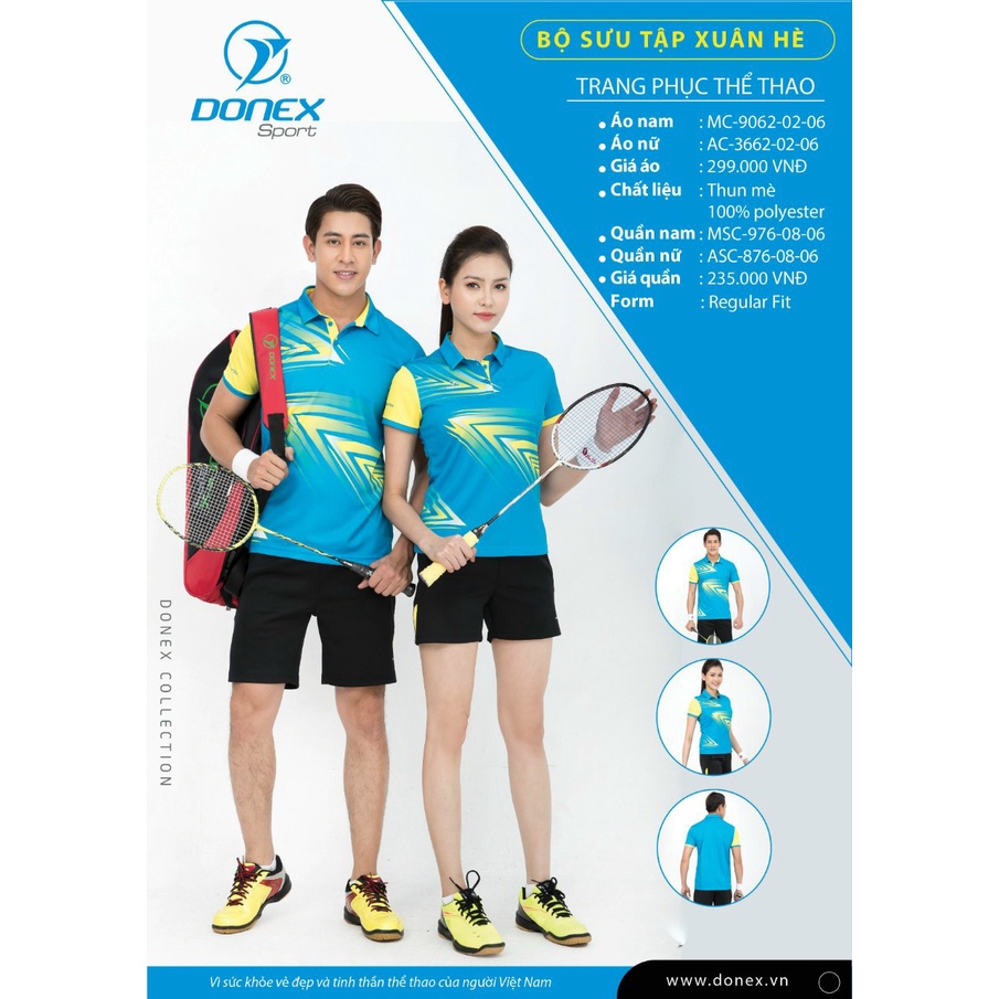 [Thương hiệu DONEXPRO]_BỘ ĐỒ ĐÔI THỂ THAO NAM NỮ, SET BỘ ĐỒ CHƠI CẦU LÔNG NỮ, SET BỘ ĐỒ CHƠI CẦU LÔN