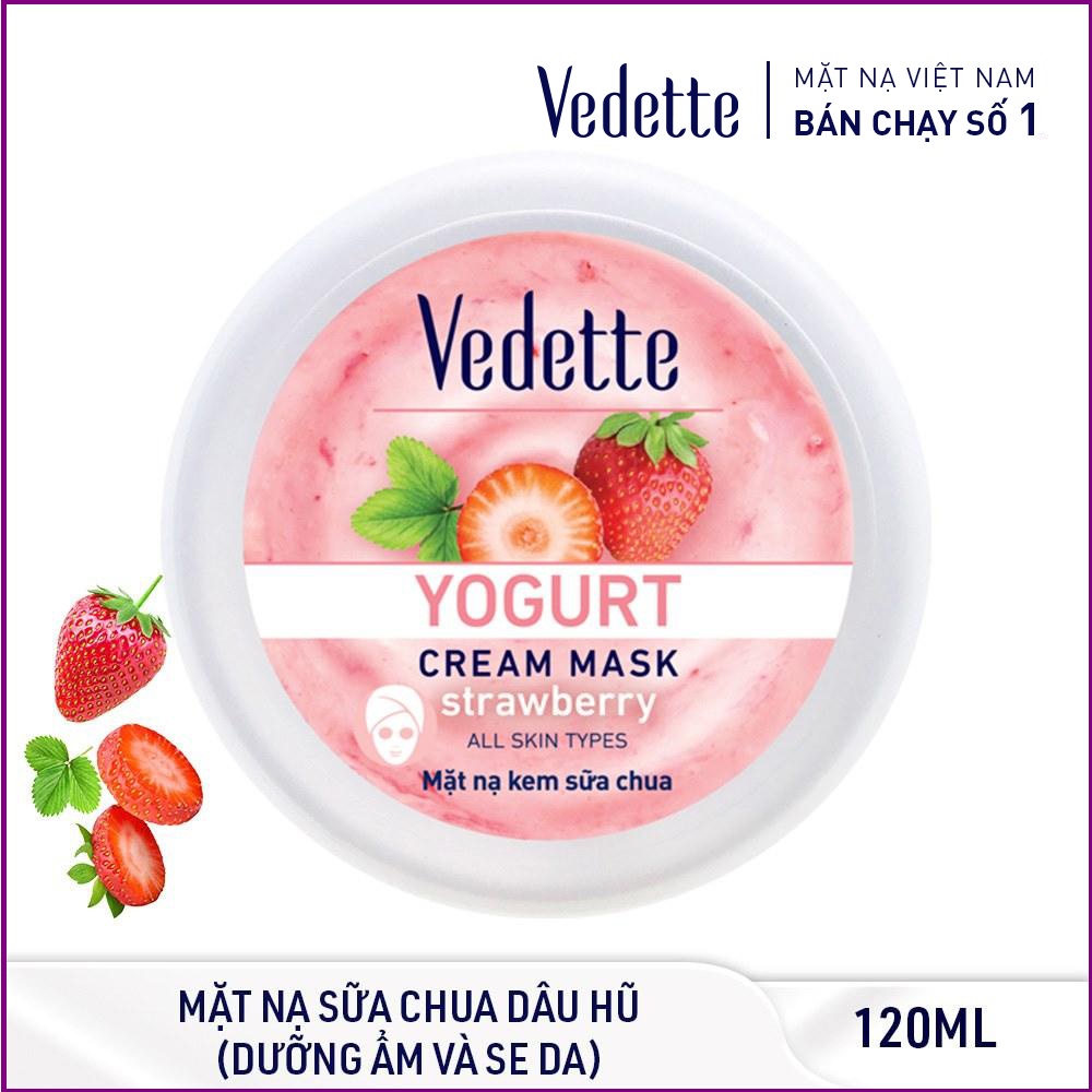 🥦 MẶT NẠ KEM SỮA CHUA DÂU 120ml VEDETTE - DƯỠNG DA ẨM & SE DA - TPM141