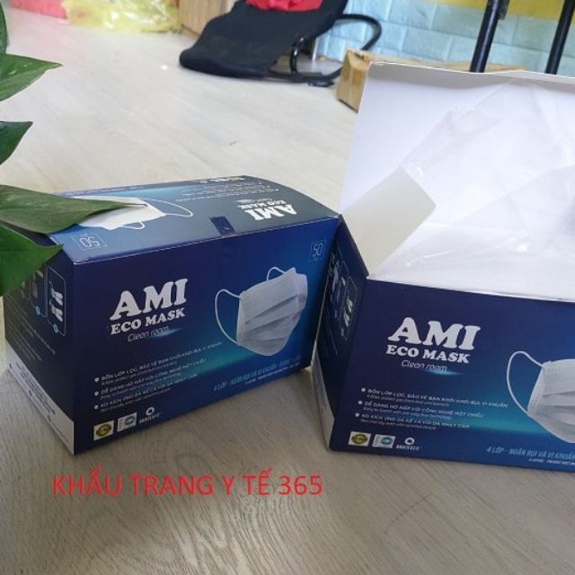 combo 4 hộp_Khẩu Trang Y Tế_mầu trắng 4 lớp AMI (50 chiếc 1 hộp 50 chiếc) 4 trắng