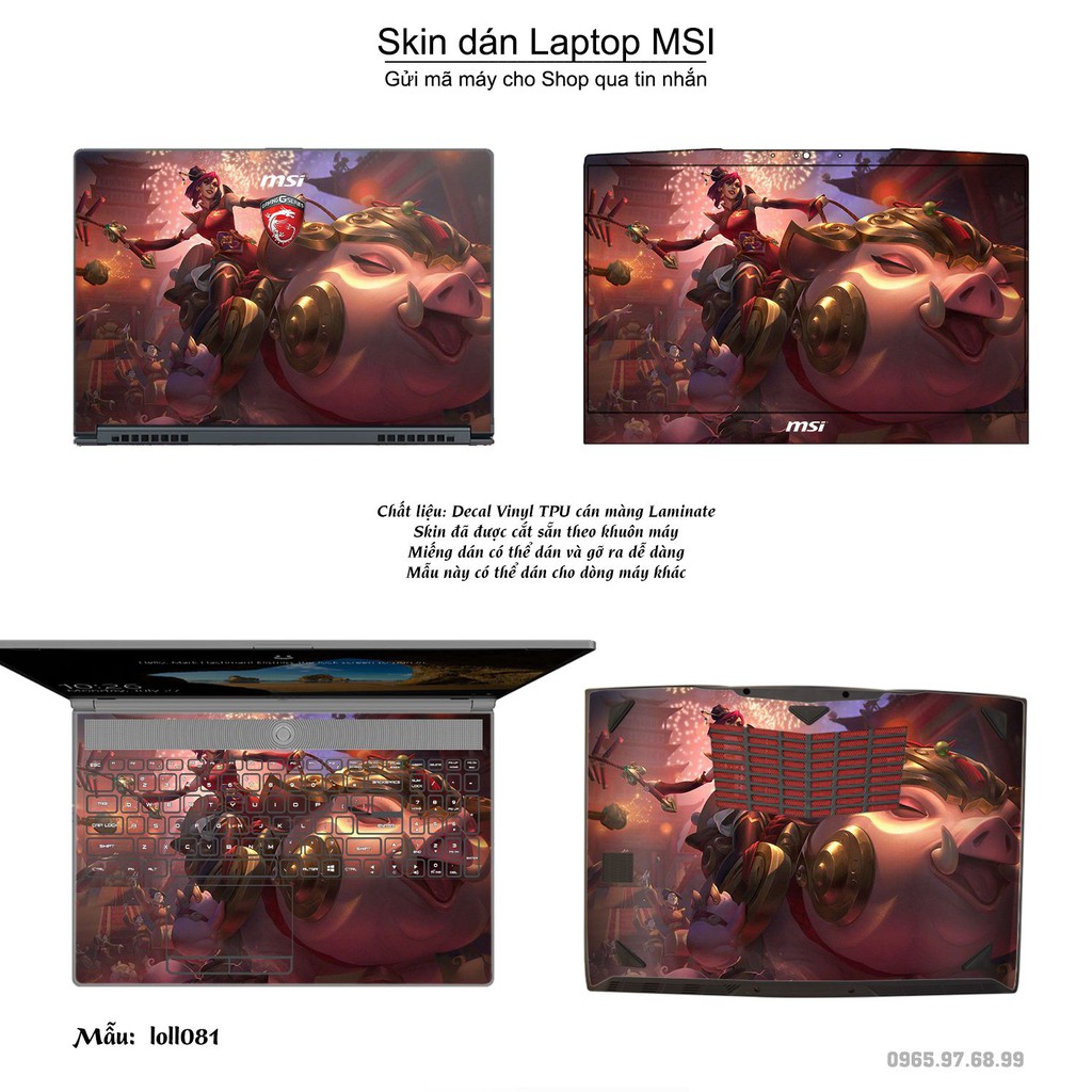 Skin dán Laptop MSI in hình Liên Minh Huyền Thoại nhiều mẫu 11 (inbox mã máy cho Shop)