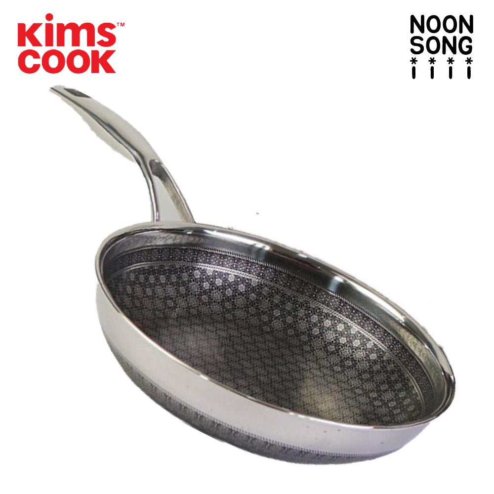 Chảo sâu lòng chống dính 2 mặt Inox 3 lớp đúc liền Kims cook Noon Song 24cm đáy từ - Hàng chính hãng, bảo hành 12 tháng