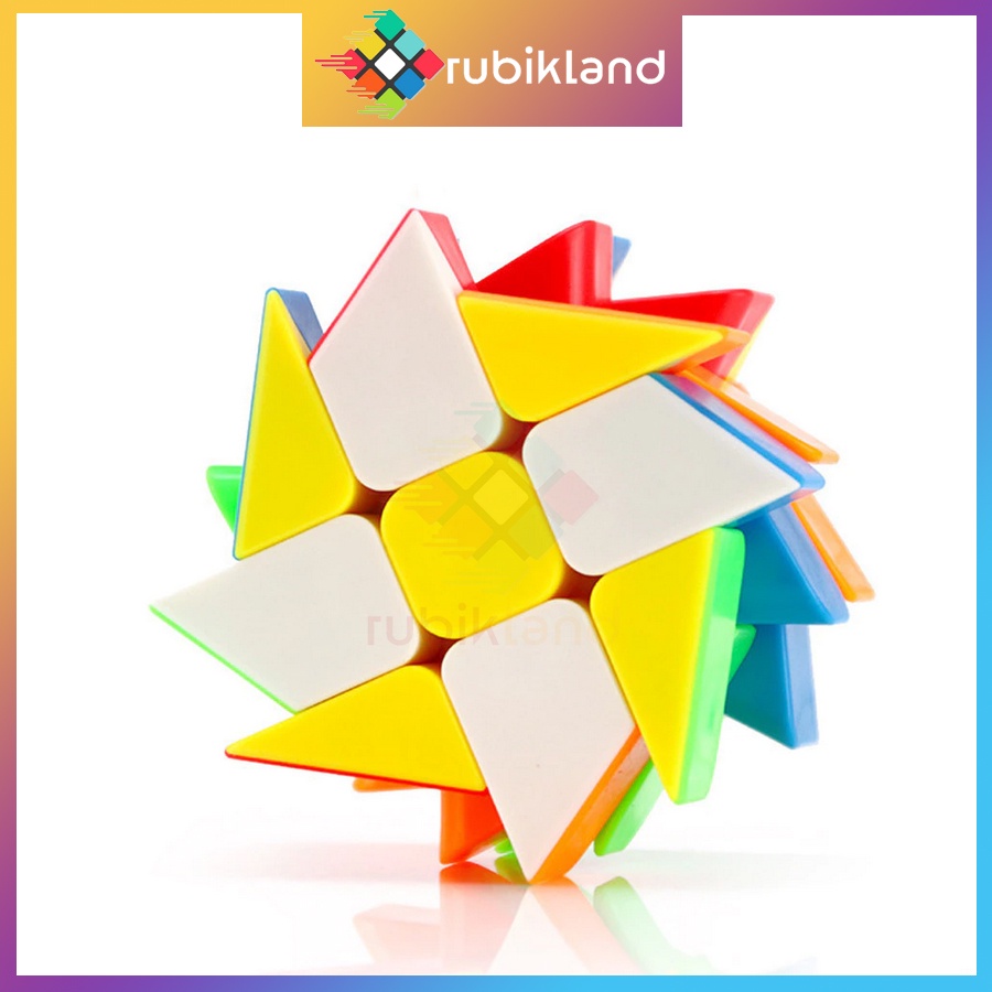 Rubik MoYu Windmill Cube Stickerless MeiLong Cối Xoay Gió Rubic Stickerless Biến Thể Không Viền Đồ Chơi Trí Tuệ