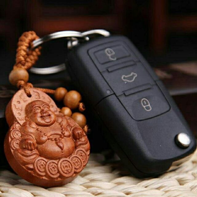 Móc Khóa Gỗ Hình Phật Di Lặc Phong Thủy - Mang Lại May Mắn Tài Lộc