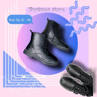 (Có Sẵn) Giày Boot Oxford phối dây kéo phong cách gothic cá tính | đế cao 4cm| nhập mã NUMSSP Freeship extra
